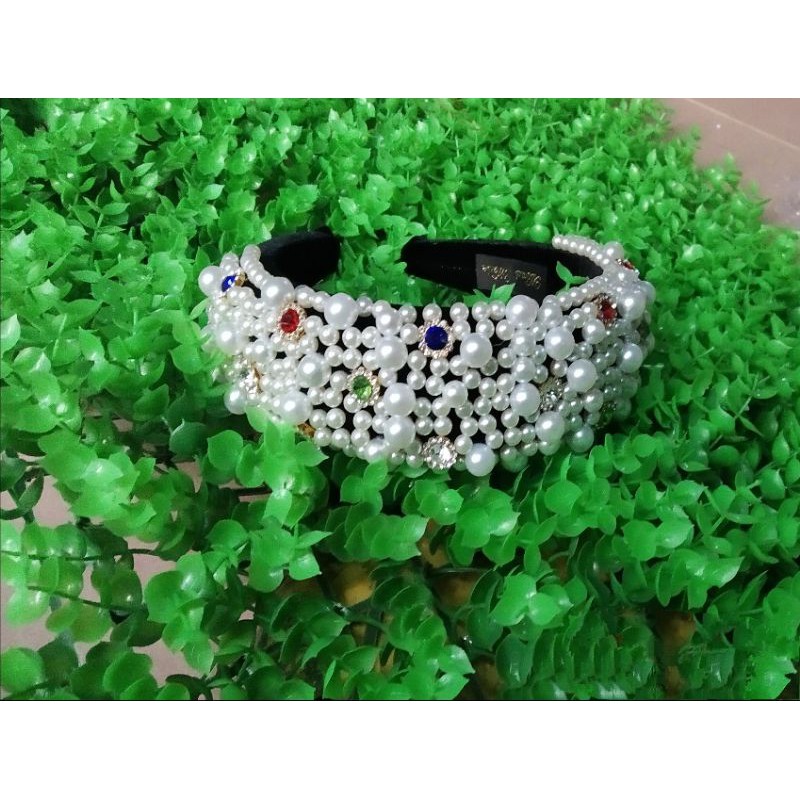 bờm cài đính hạt đính hoa đá