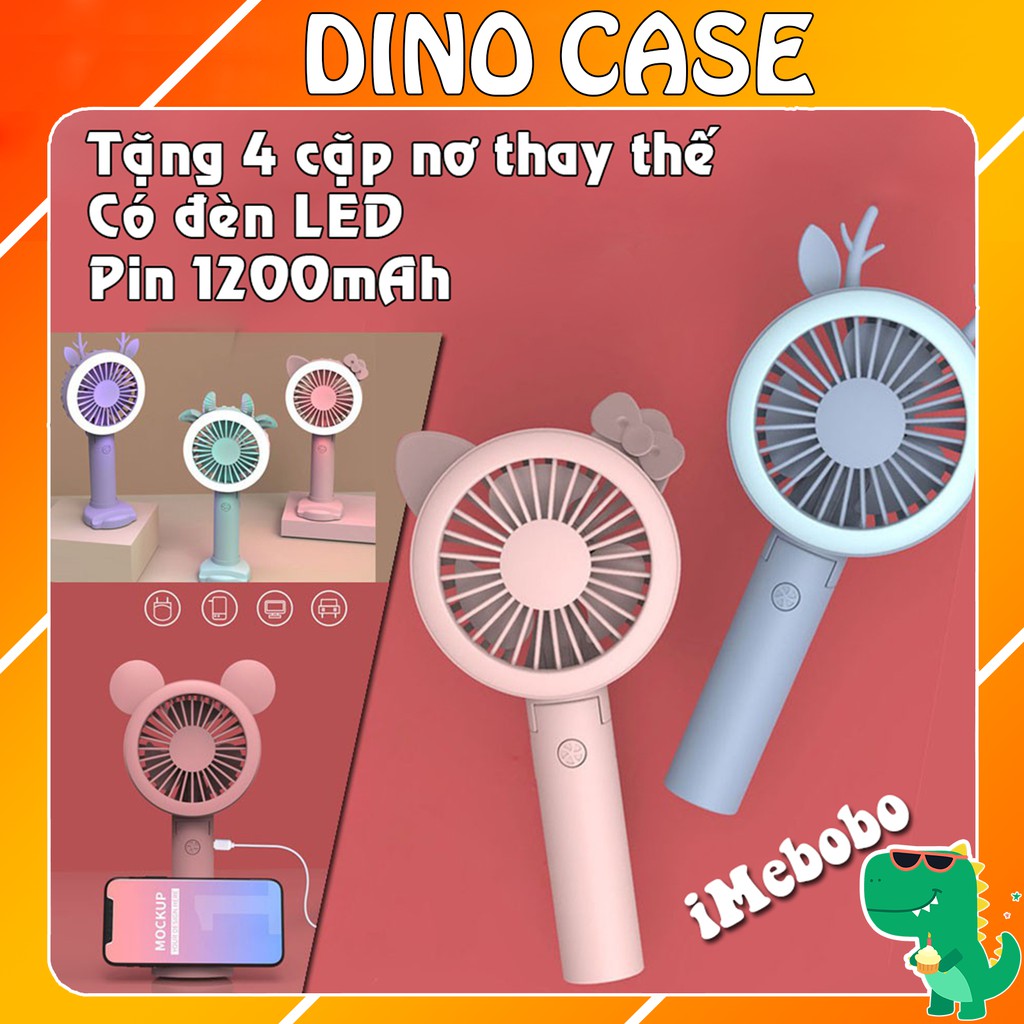 Quạt mini cầm tay iMebobo chính hãng, quạt cầm tay pin sạc 1200mAh có đèn LED | BigBuy360 - bigbuy360.vn