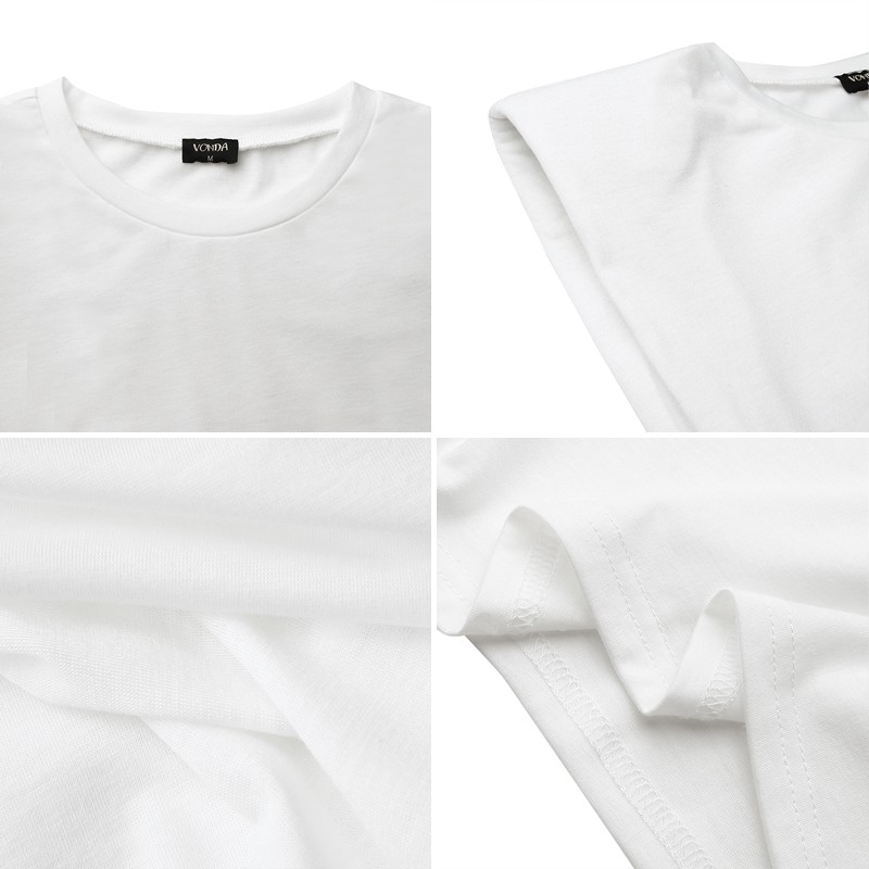 Áo kiểu VONDA dáng rộng không tay cổ tròn thời trang | BigBuy360 - bigbuy360.vn