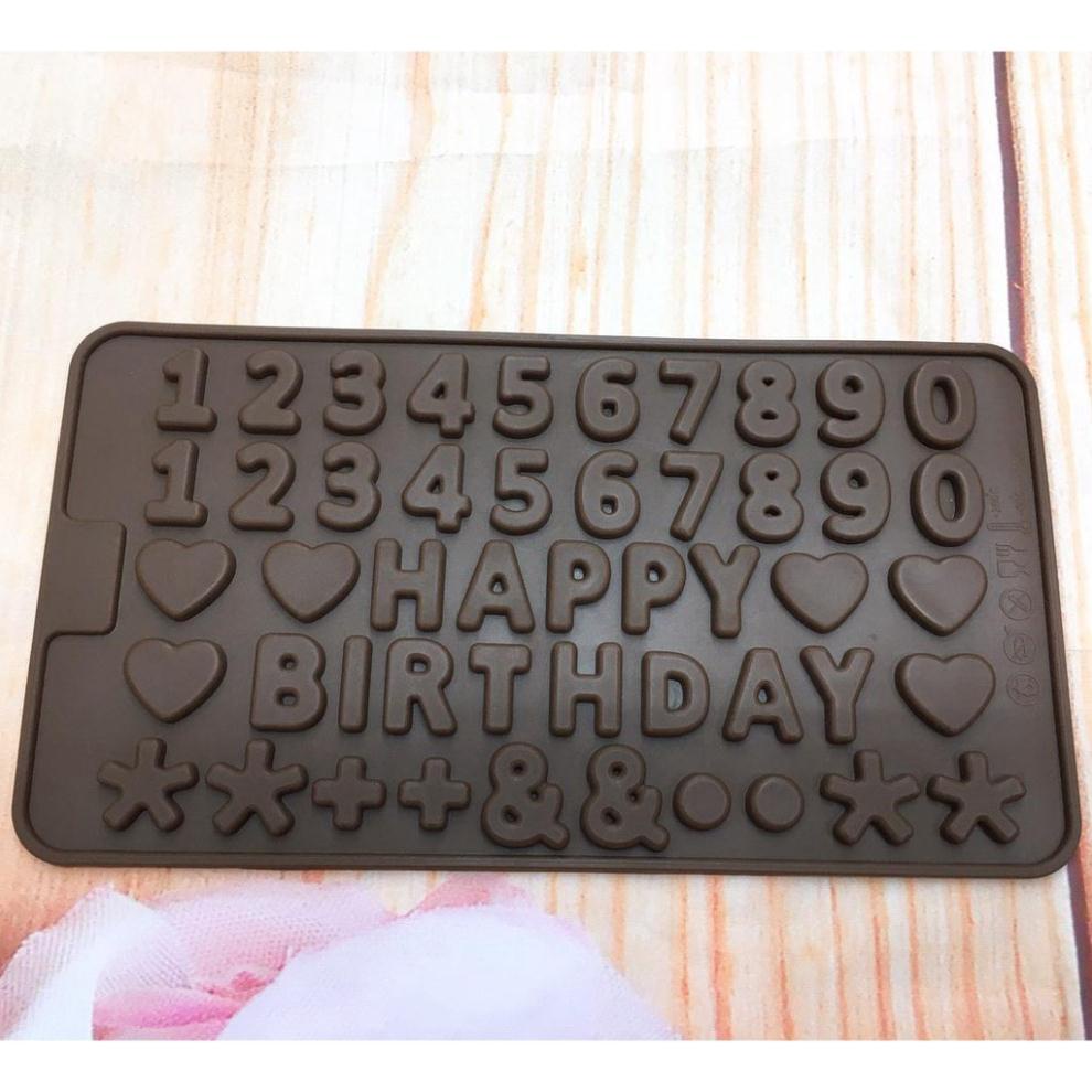 Khuôn silicon làm socola chư HAPPY BIRTHDAY