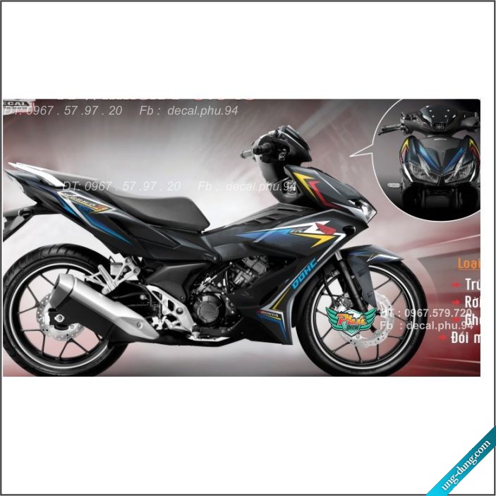 Tem Rời Winner X đen nhám chỉ 7 màu (C)