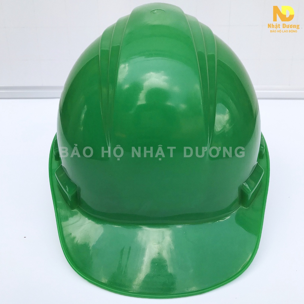 Mũ bảo hộ lao động khóa vặn có lót xốp màu xanh lá N03, Nón bảo hộ lao động Nhật Dương cho công trình