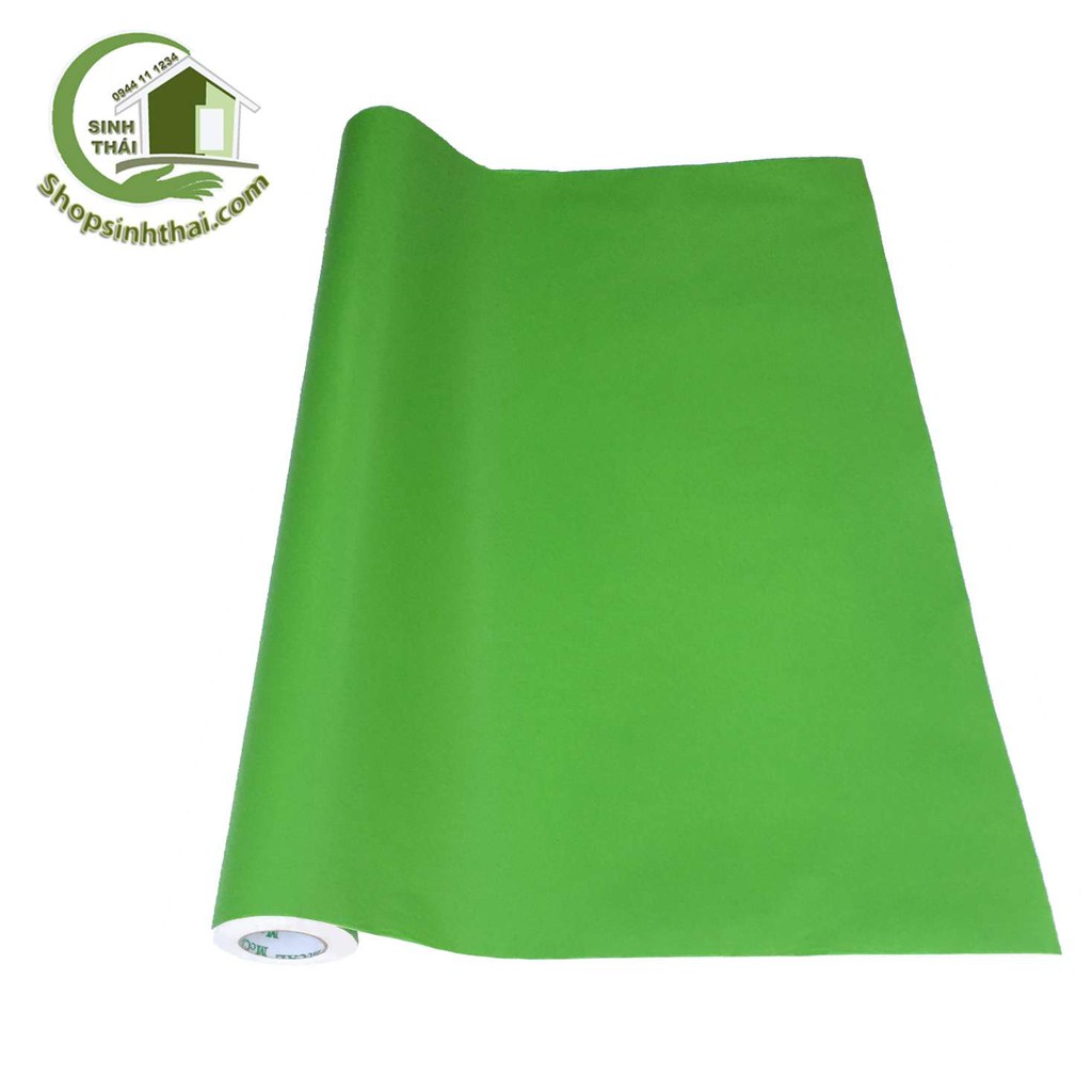 Giấy dán tường màu xanh lá cây nhạt -  cắt liền thành 1 tấm tùy theo số lần đặt