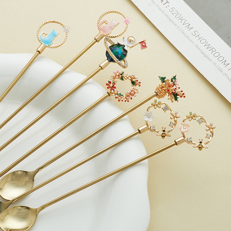 Bộ 2 Muỗng Nĩa Bằng Thép Không Gỉ Phong Cách Giáng Sinh