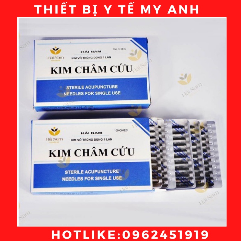 Kim châm cứu, kim hải nam số 9 vỉ 100 kim