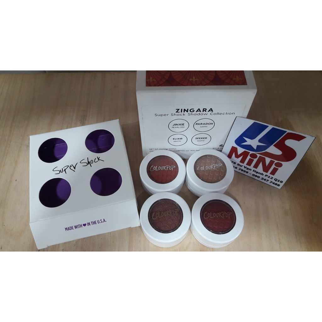 Set 4 Màu Mắt Colourpop ZINGARA Super Shock Shadow Collection