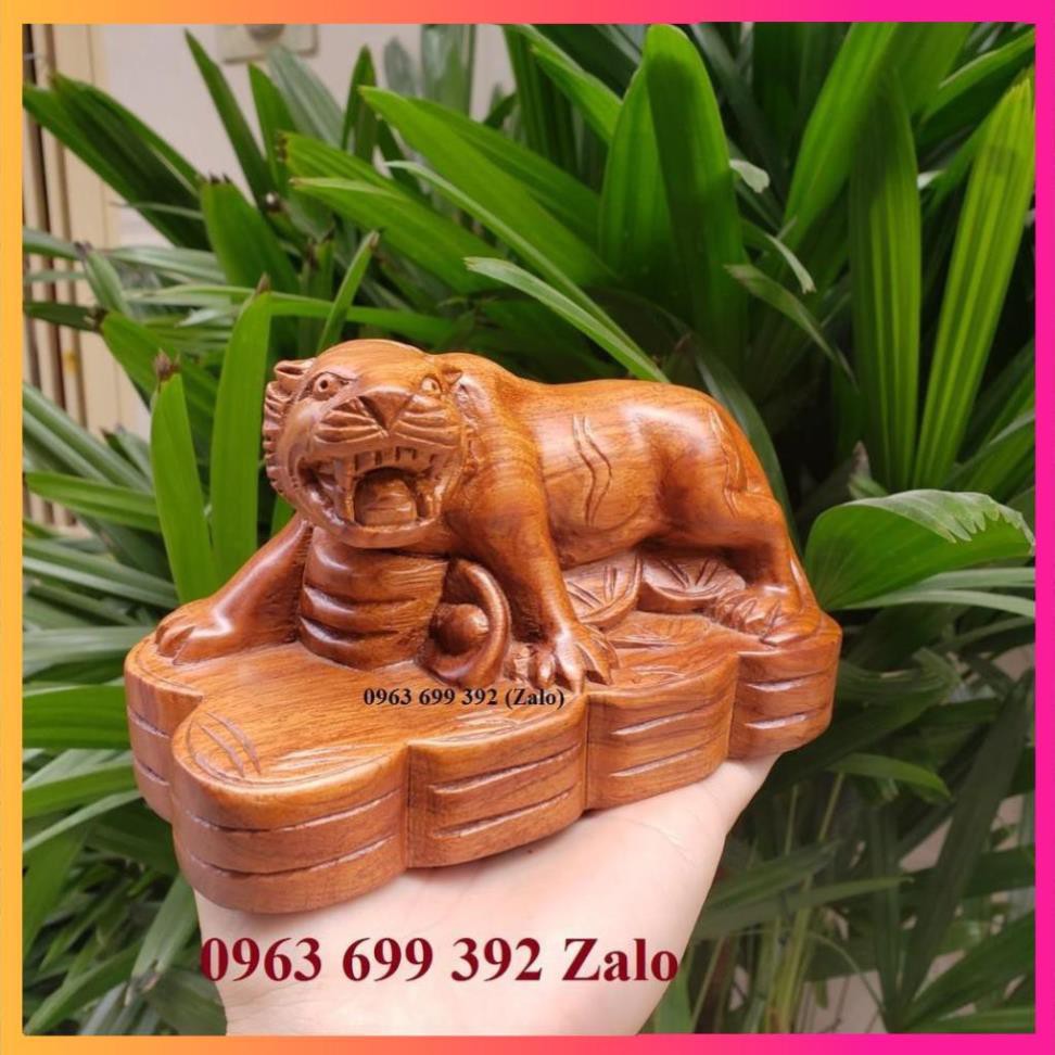  Tượng con hổ gỗ hương