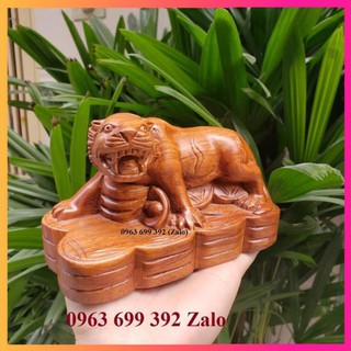  Tượng con hổ gỗ hương