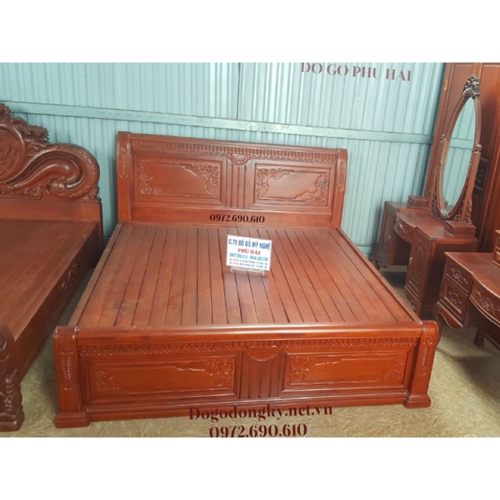 Giường gỗ giá rẻ, giường ngủ chữ X GN134