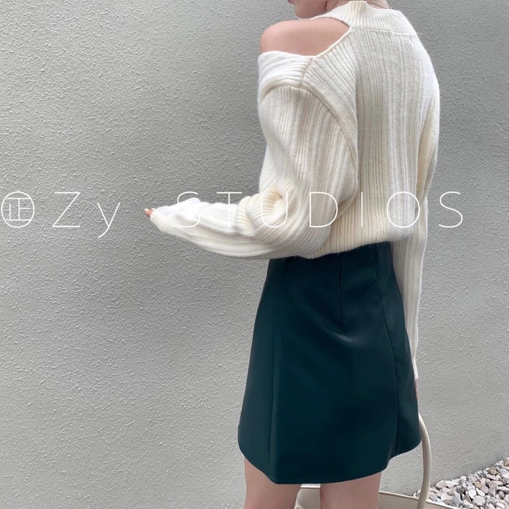 Áo Sweater Cổ V Hở Vai Kiểu Hàn Quốc Thời Trang 2022 Cho Nữ