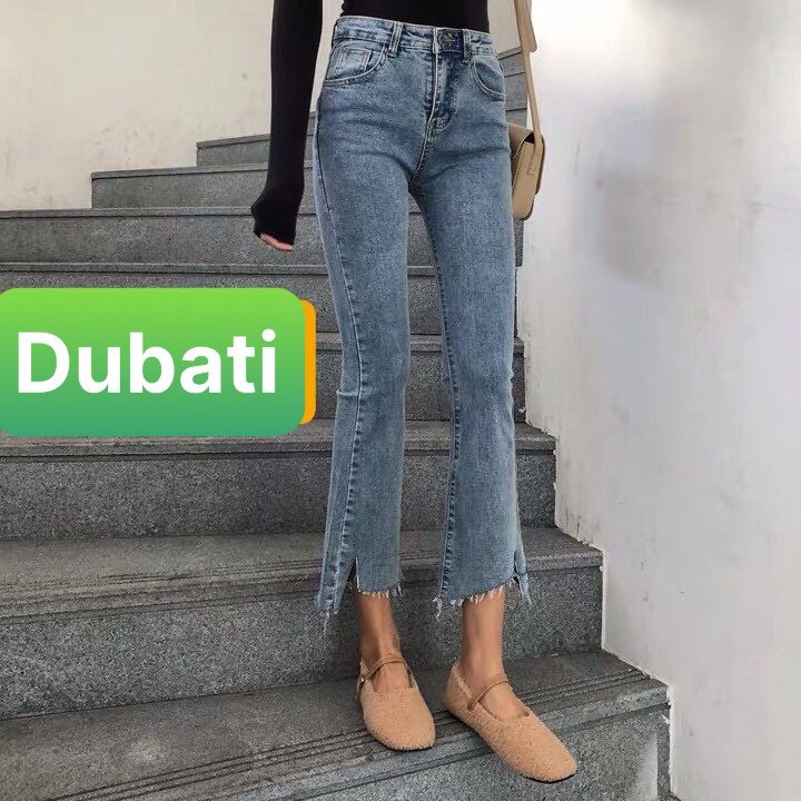 QUẦN JEAN NỮ XANH ỐNG LOE BASS LƯNG CAO NÂNG MÔNG SANG CHẢNH - DB 532- DUBATI FASHION
