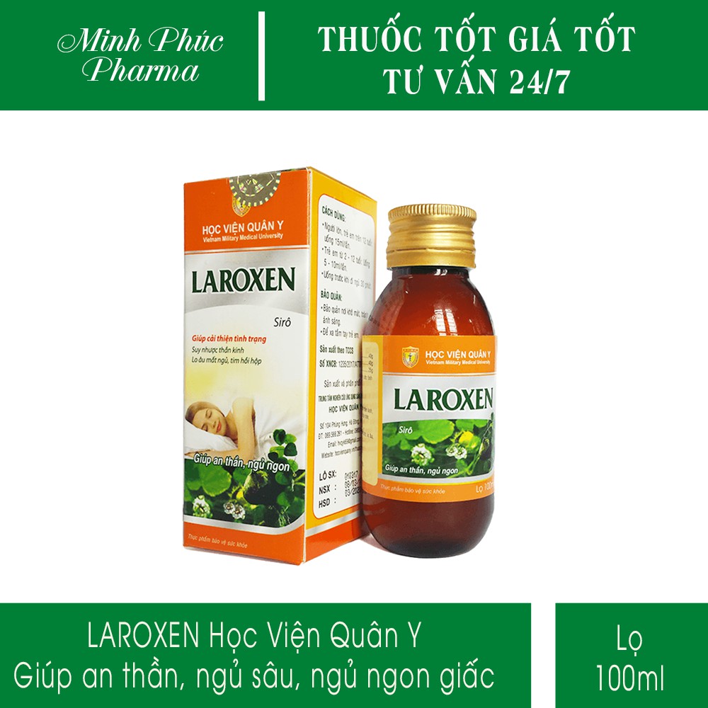 Siro Laroxen trị mất ngủ - Liệu trình 1 tháng 4 hộp laroxen giá tốt