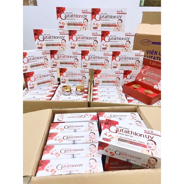 Viên uống GLUTATHION UV SÁNG ĐẸP DA, làm chậm quá trình Lão Hoá Da, Hỗ Trợ Giảm Nhăn da, Sạm da, Mịn da