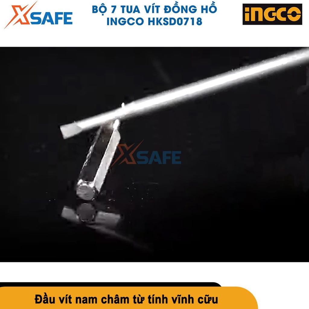 Bộ tua vít đồng hồ chuẩn 7 chi tiết INGCO HKSD0718 sửa chữa đồng hồ thép Cr-V siêu cứng có nam châm [CHÍNH HÃNG][XSAFE]