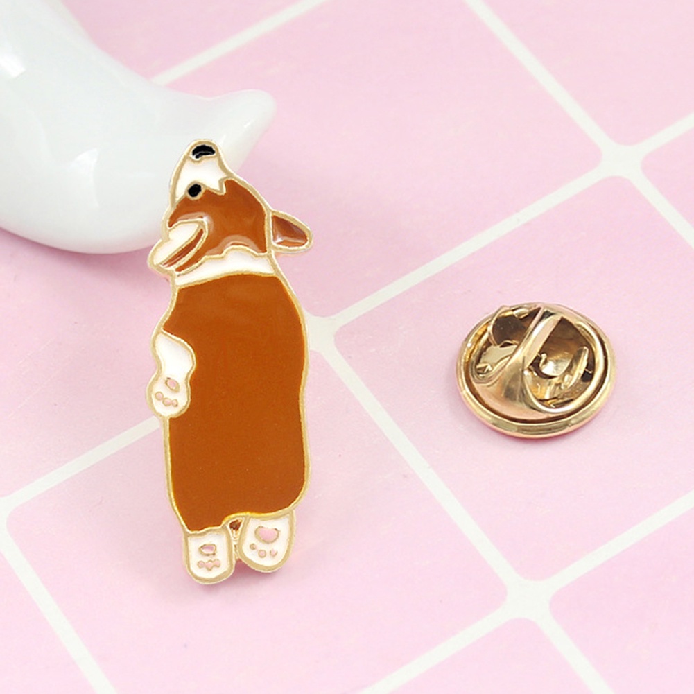 YOML✔Cute Corgi Dog Enamel Brooch Pin Unisex Denim Jacket Collar Sweater Scarf Badge