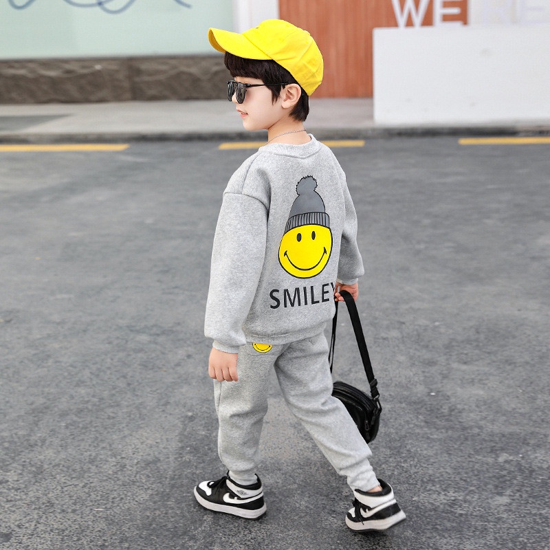 Set bộ quần áo thu đông trẻ em 14-45kg  dành cho bé gái mẫu SMILEY. Hàng may kỹ, chất vải đẹp.MA87