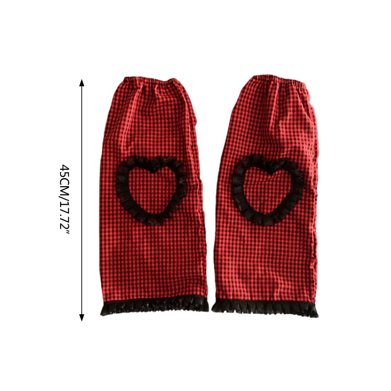 Xiangbao Vớ Cao Đến Đầu Gối Phối Ren Họa Tiết Kẻ Sọc Phong Cách Gothic Punk Giữ Ấm Chân Có Khóa Cài Hình Trái Tim