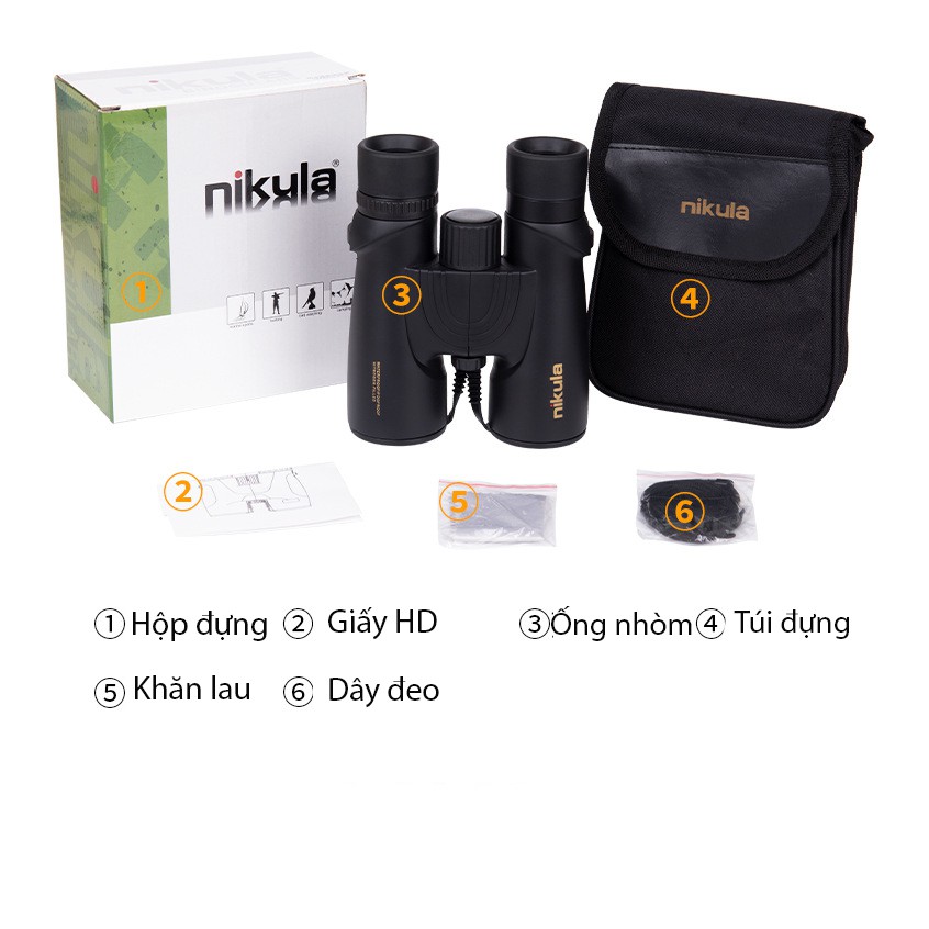 [Mã giảm giá 150K] Ống nhòm Nhật Nikula 10x42 chính hãng - Cao cấp giá rẻ - Nhìn xa 10000m thích hợp đi rừng, du lịch