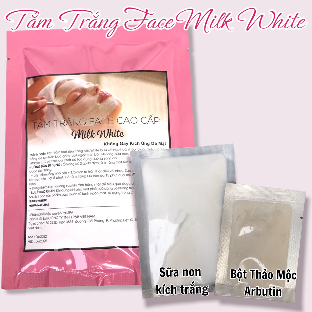 Tắm Trắng Da Mặt Milk White SPA Cao Cấp - tinh chất sữa non truyền trắng