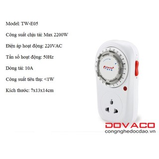 Ổ cắm hẹn giờ lập trình cơ Kerde TW-E05