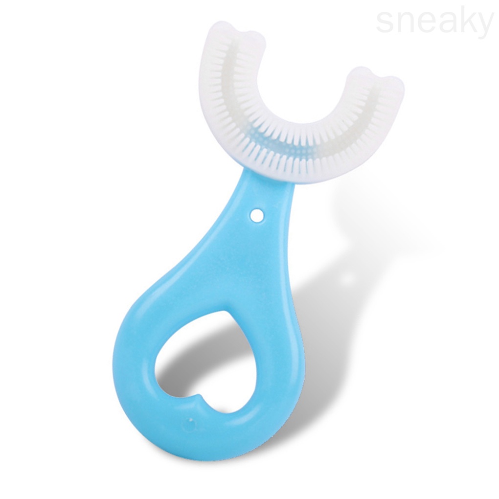 [Hàng mới về] Bàn chải đánh răng trẻ em bằng silicon hình chữ U tiện lợi