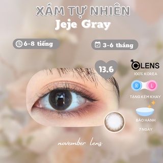 Kính áp tròng Jeje Gray hãng Olens Hàn Quốc màu xám tự nhiên