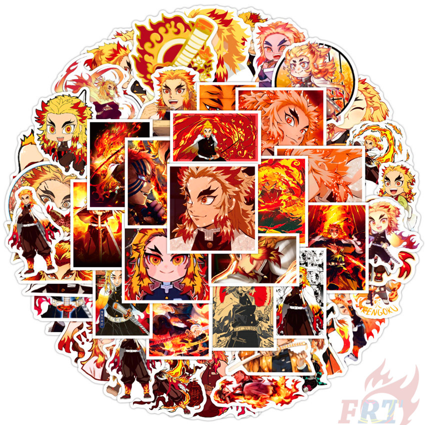 Set 50 miếng dán trang trí chống thấm nước họa tiết anime Demon Slayer thời trang DIY