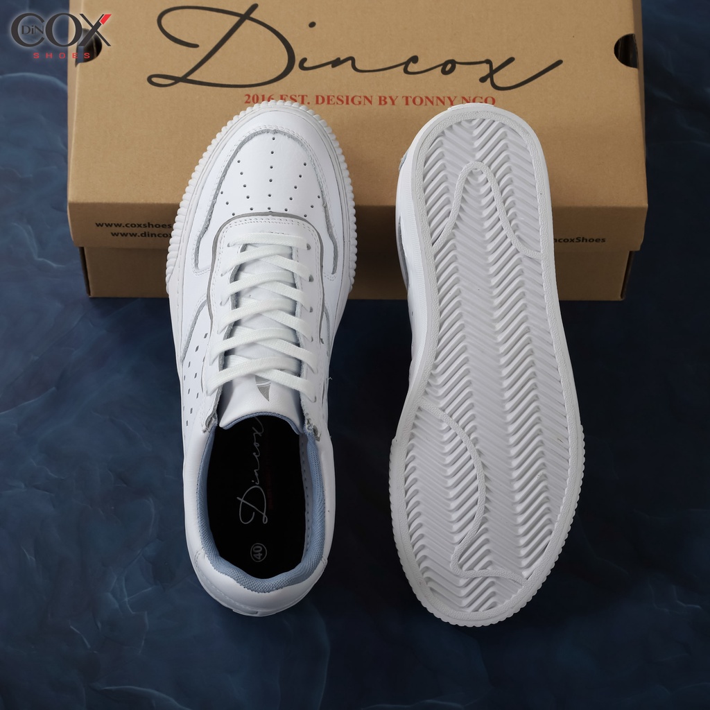 Giày Sneaker Dincox Da Bò E03 White Sang Trọng Lịch Lãm