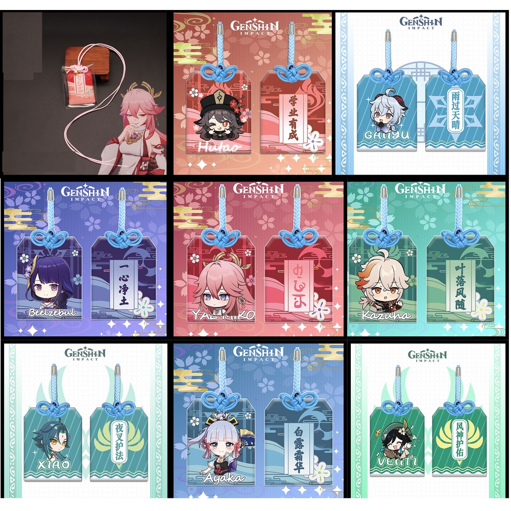 (20 nhân vật) Bua may mắn in hình nhân vật Narukami Yae Genshin impact kazuha lôi thần Hutao ayaka venti xiao