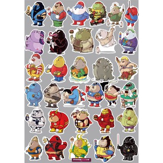 Tem dán Sticker - Fat marvel