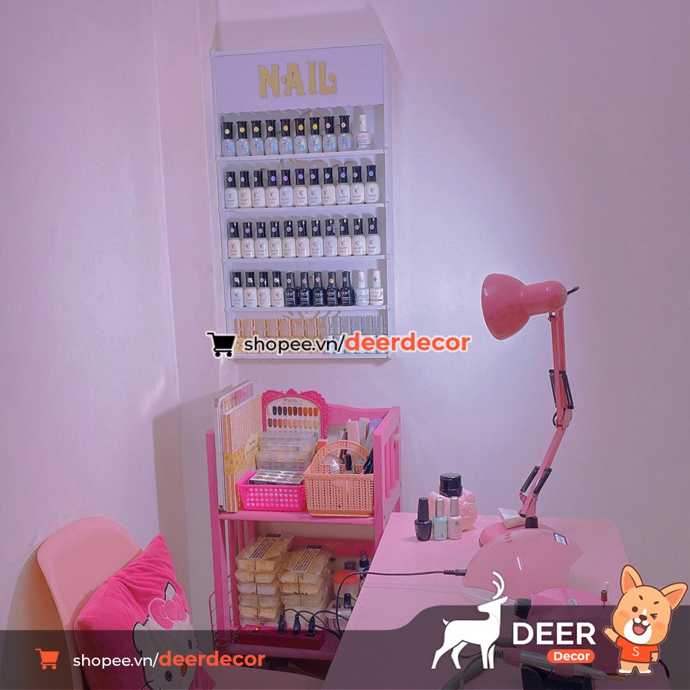 Kệ Để Đồ Nail - Để Nước Sơ Treo Tường - DEER DECOR