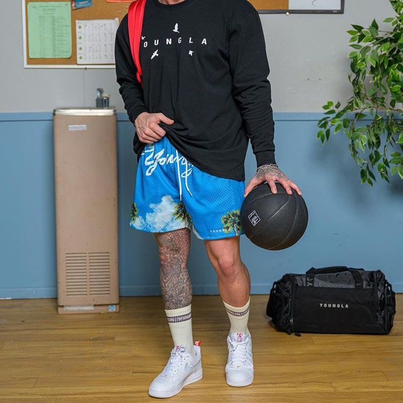 Quần Short Thể Thao Thoáng Khí Phong Cách Đường Phố Mỹ Mới Cho Nam Và Nữ