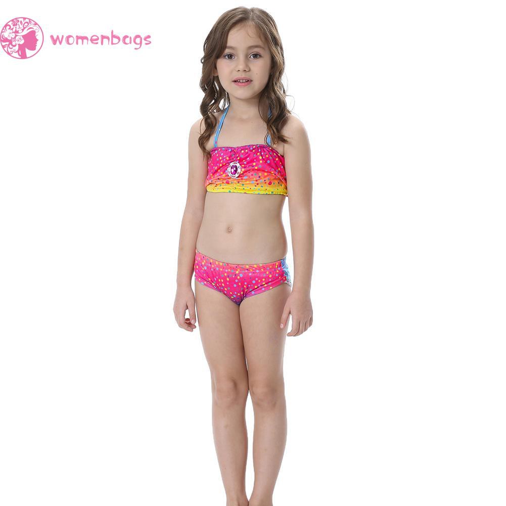 Set Bikini Hoạ Tiết Kim Cương Lấp Lánh Cho Bé Gái