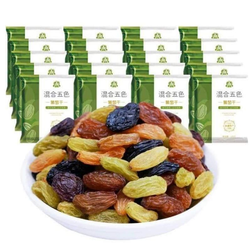 Nho khô Tân Cương mix 5 vị 500gam(4tui)
