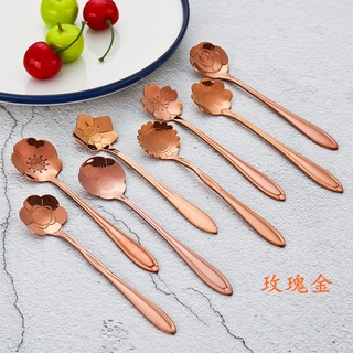 Muỗng khuấy bằng thép không gỉ thiết kế hình cánh hoa xinh xắn
