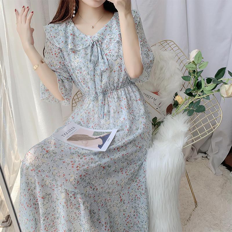 ❤New products❤Ladies floral dress, female summer, waist waist, thin temperament, fairy skirt, literary chiffon dress, doll collar princess dress | BigBuy360 - bigbuy360.vn