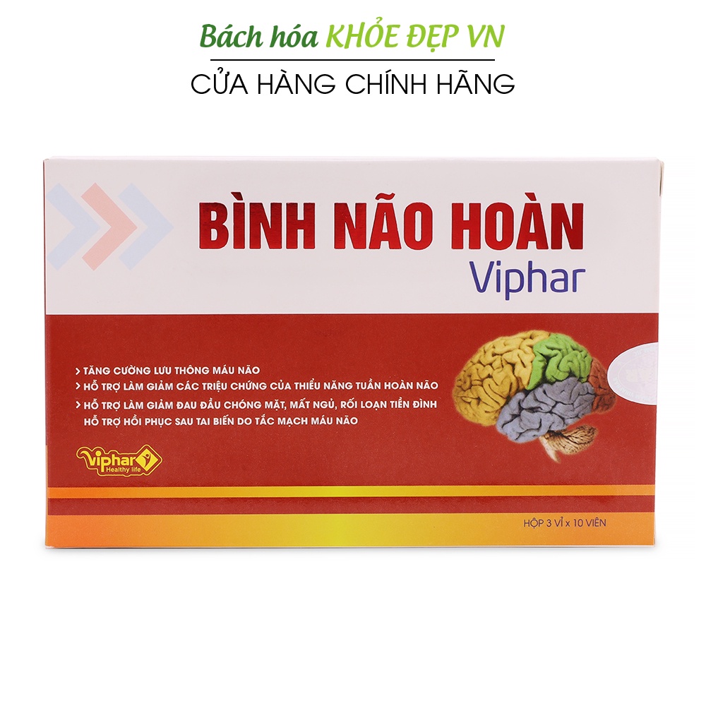 Hoạt huyết dưỡng não Bình Não Hoàn Viphar giảm rối loạn tiền đình - 30 viên [Bình Não Hoàn Viphar]