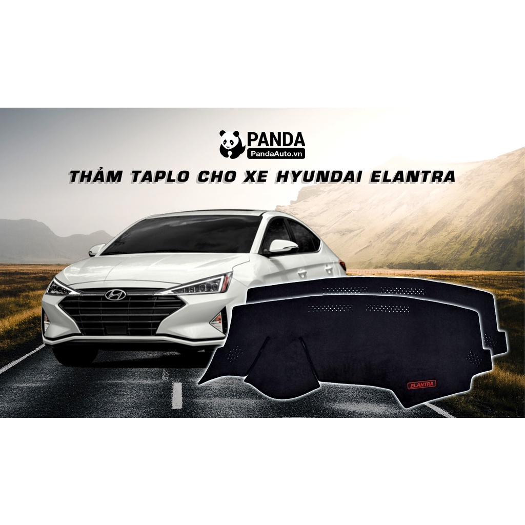 Thảm taplo da vân carbon và nhung xe Huyndai Elantra 2016 - 2021- Hàng cao cấp