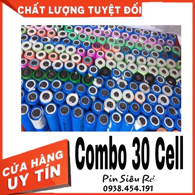 Combo 30 cell pin Li-on 18650 giá siêu rẻ Đủ Loại
