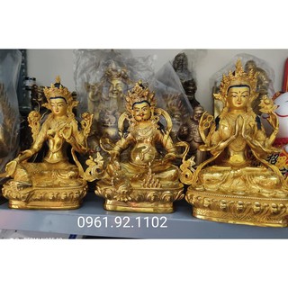 hoàng thần tài tượng Đồng nguyên chất mạ vàng toàn bộ tượng Thần của cải, Phật Tây Tạng bằng  Đồng 21cm(y hinh)