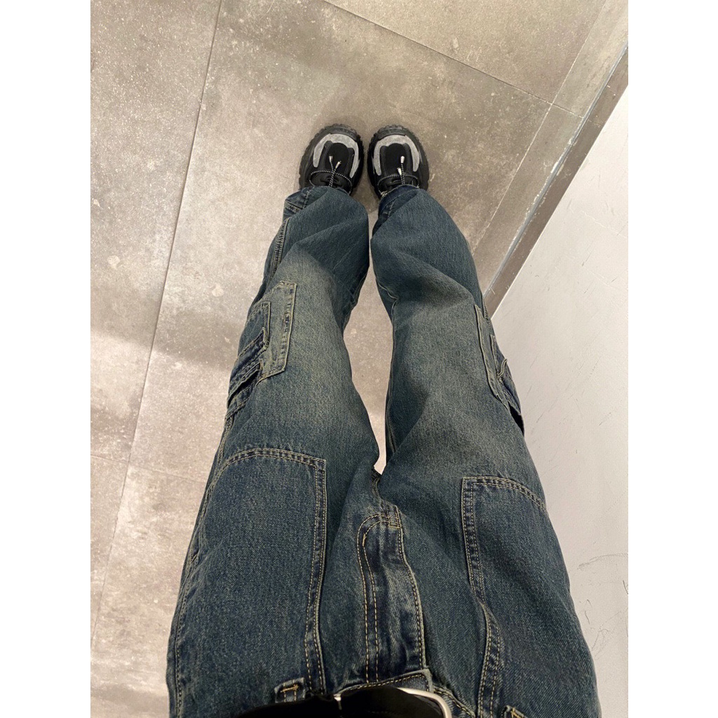 Quần Jean Lưng Cao Dáng Rộng Phong Cách Retro Mỹ Thời Trang Mùa Thu Mới Cho Nữ