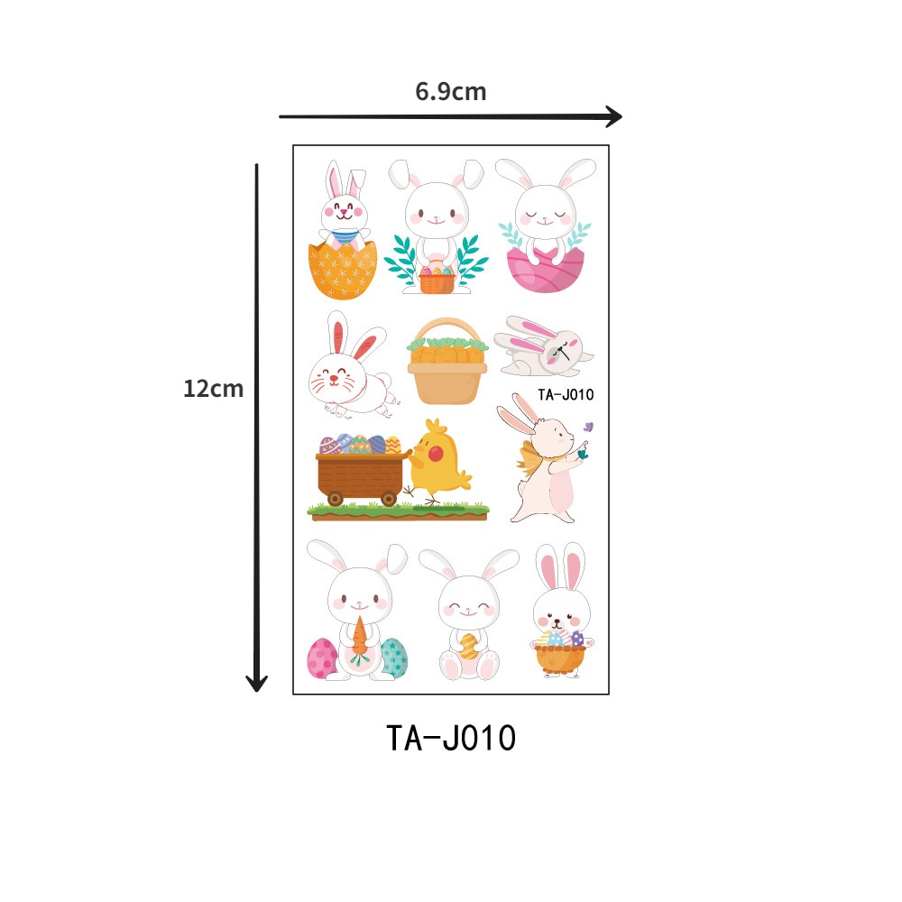 Hình Xăm Dán Tạm Thời Hình Thỏ Phục Sinh Dùng Một Lần