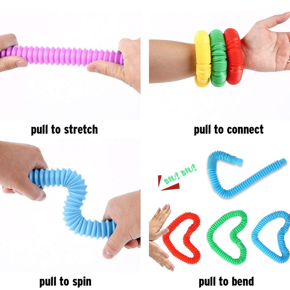 Đồ Chơi Ống Pop Chống Căng Thẳng Nhiều Màu Sắc Có Thể Uốn Cong Giúp Giảm Căng Thẳng Cho Bé
