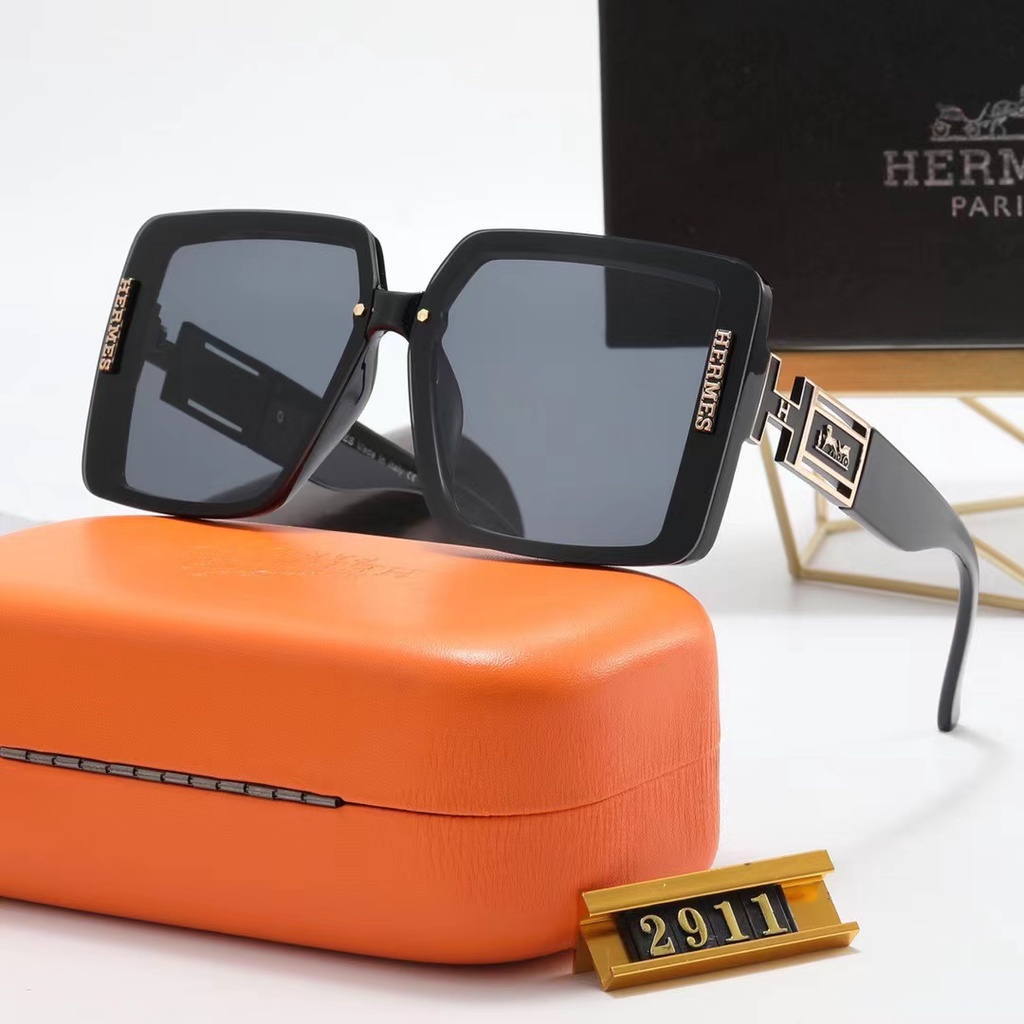 Kính Mát Thời Trang Chống Tia UV400 Hình Vuông Hiệu Hermes 2022 Phong Cách Retro Cho Nam Và Nữ