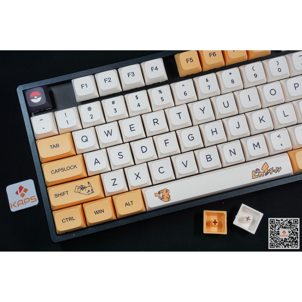 Keycap  PIKACHU Anh, Anh-Nhật - profile XDA - keycap PBT - Dyesub - 139 nút cho bàn phím cơ Filco, Leopold, IKBC, Edra