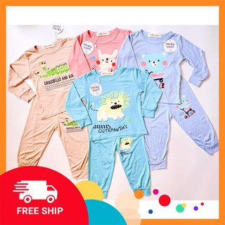 Bộ Dài Tay Minky Mom Chất Thun Lạnh Họa Tiết Thỏ Xe Đạp_Gấu Má Hồng Dễ Thương Cho Bé (Size 6_19kg)_titshopkids
