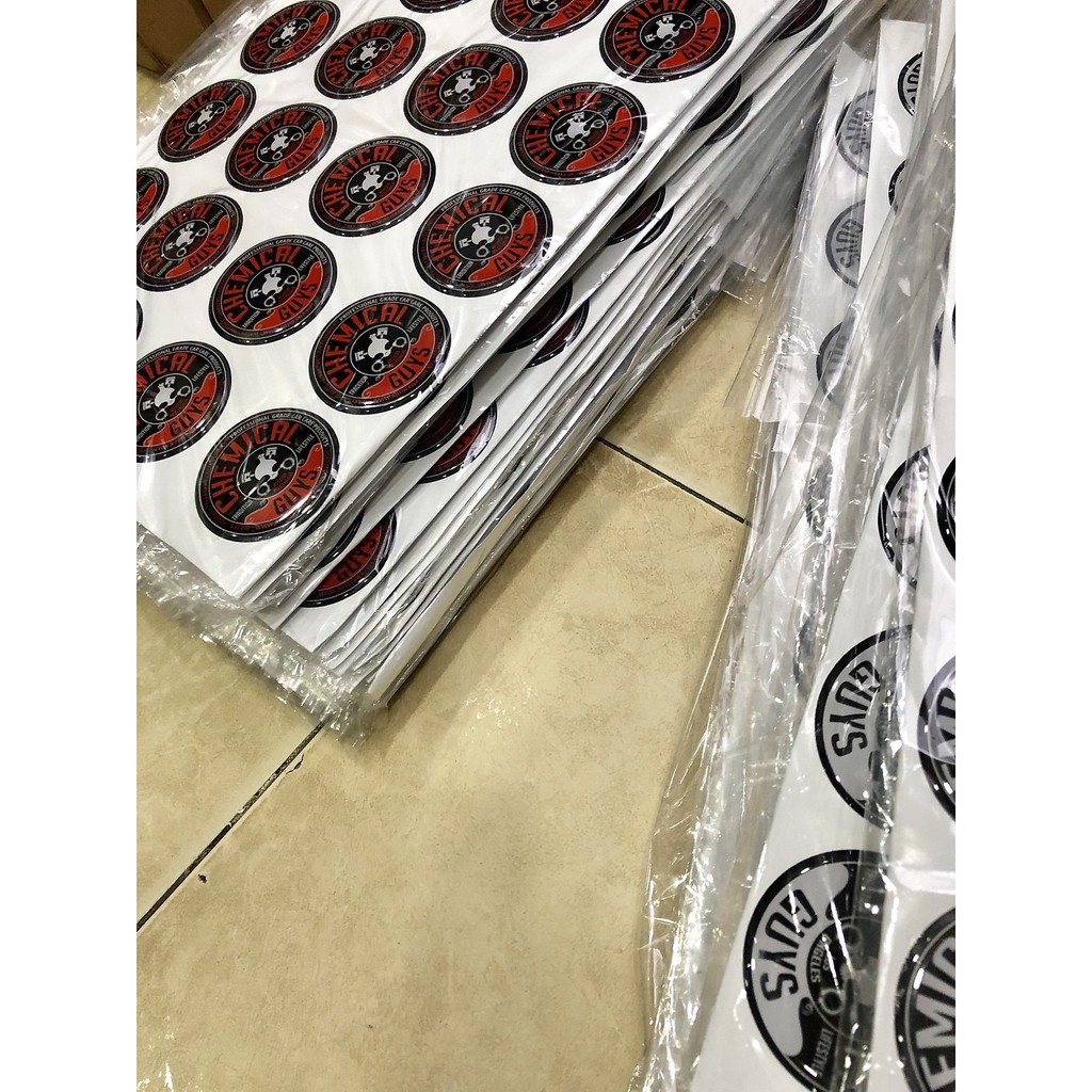 Bộ 6 Logo Decal Đổ Nhựa Cao Cấp Chemical Guys Quy Cách Tròn 50mm NH00550