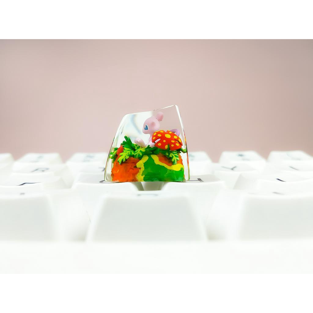 Nút bàn phím Pokemon, nút bàn phím Mew , Bàn phím nhân vật hoạt hình - Mew keycap, POKÉMON Artisan Keycap