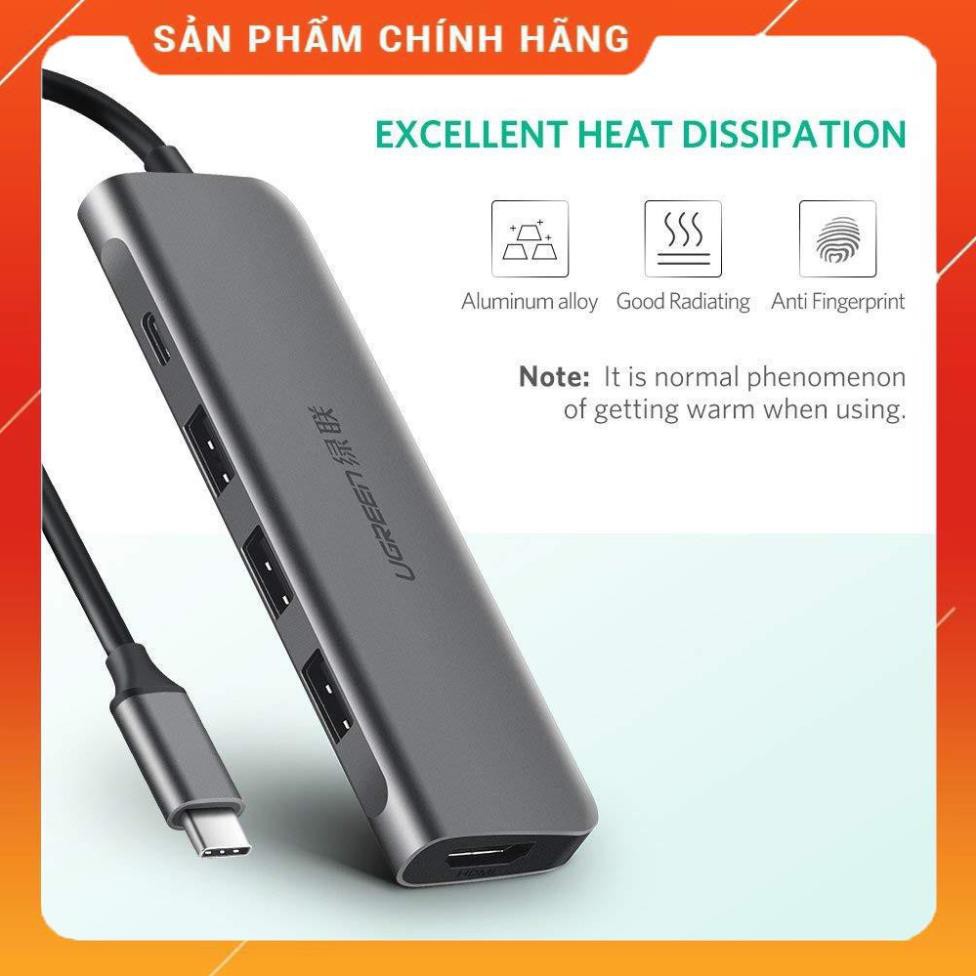 [CHÍNH HÃNG] Ugreen 50209 - Cáp USB Type C sang HDMI / Hub USB 3.0 chính hãng bảo hành 18 tháng