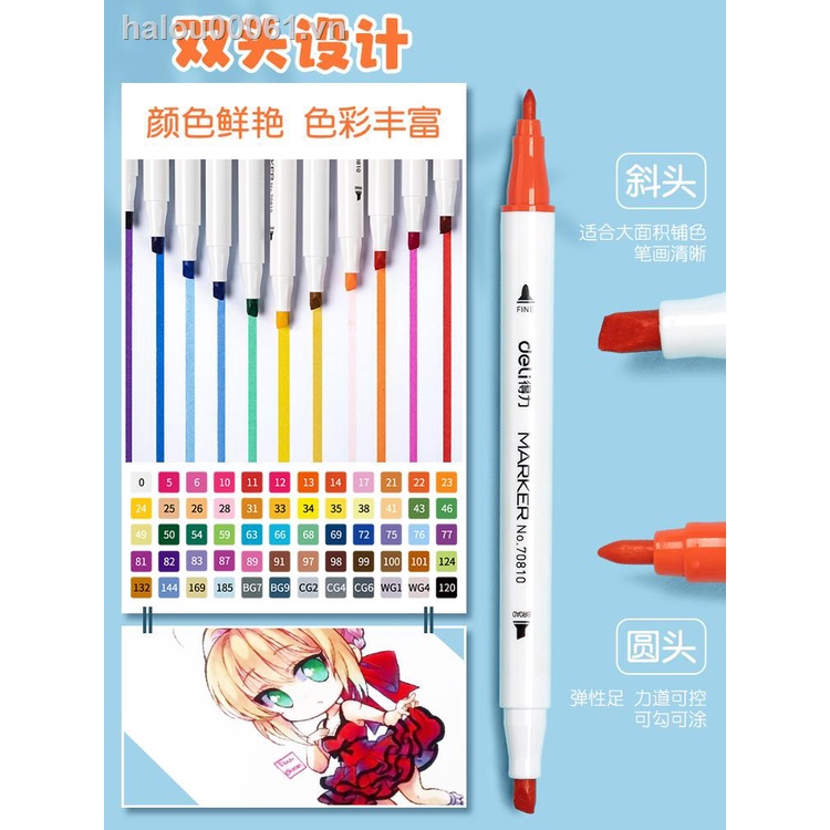 Stock۞Bút đánh dấu hiệu quả dựa trên nước cho trẻ em không độc hại có thể rửa được học sinh tiểu học bút màu hai đầu mẫu giáo đánh dấu màu nước bộ bút 24 màu 36 màu 48 màu bút màu vẽ tranh nước chính hãng bút màu bút